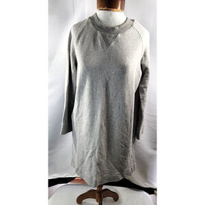 Madewell Womens XS Heather Gray Crew Neck Long Sleeve Sweater Comfy Tunic Dress